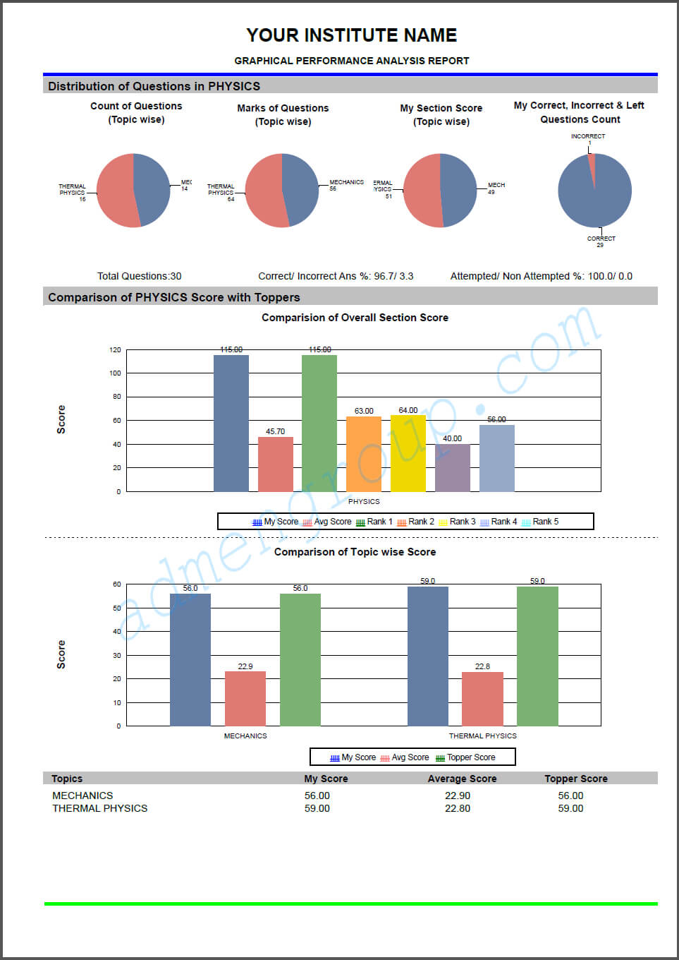 Graphical Performance Report